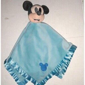 Disney Baby Mickey Mouse Lovey Security Blanket Blue Plush